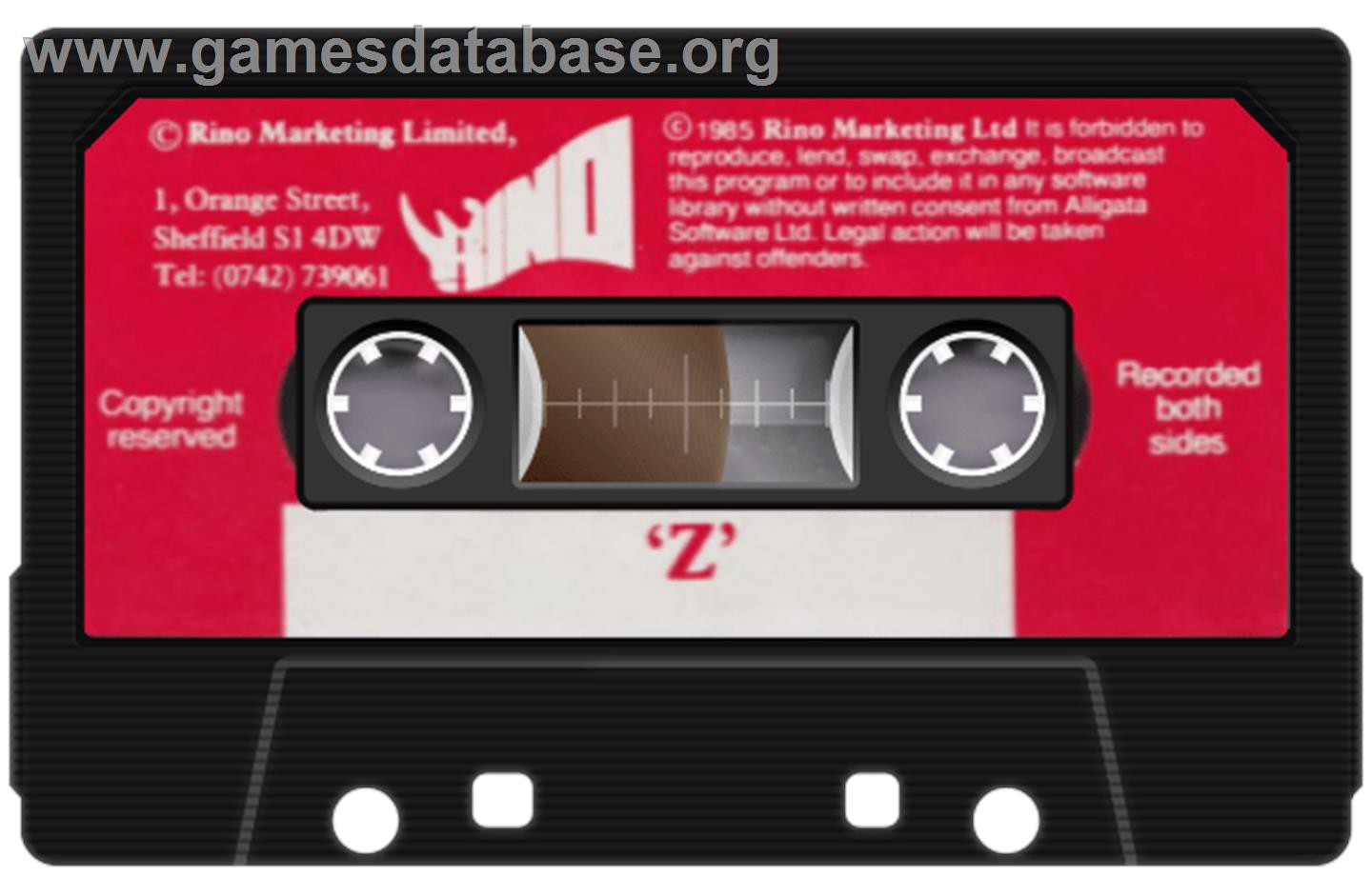 Z - Amstrad CPC - Artwork - Cartridge
